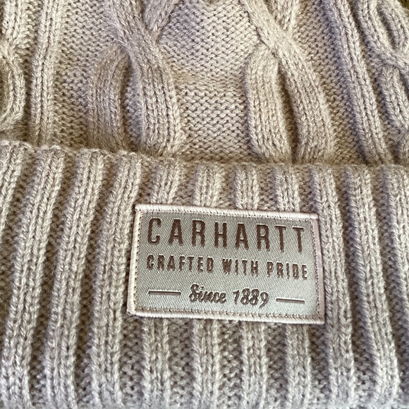 Carhartt Crafted With Pride Since 1889 Thick Puff Ball Knit Hat Beanie - Picture 4 of 4